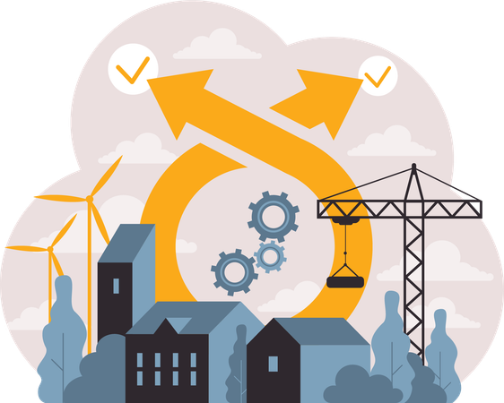 Industrias que utilizan energía verde  Ilustración