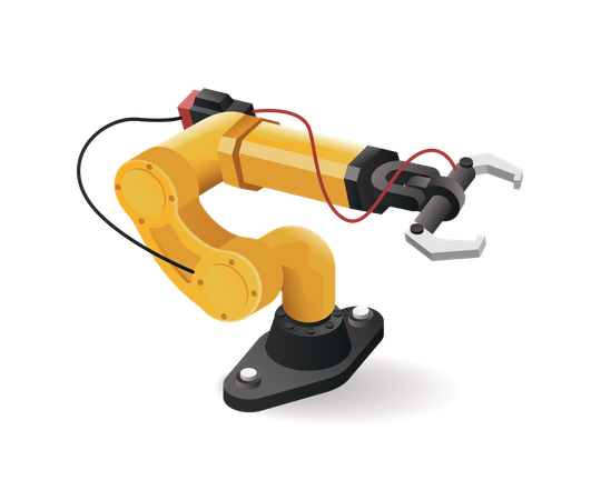 Technologie d'outil de bras robotique de l'industrie automobile avec intelligence artificielle  Illustration