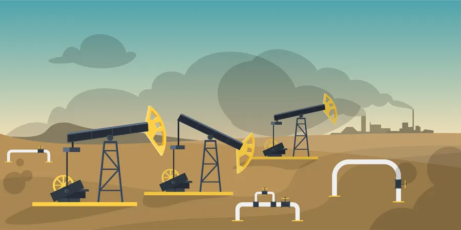 Industrie de production pétrolière  Illustration