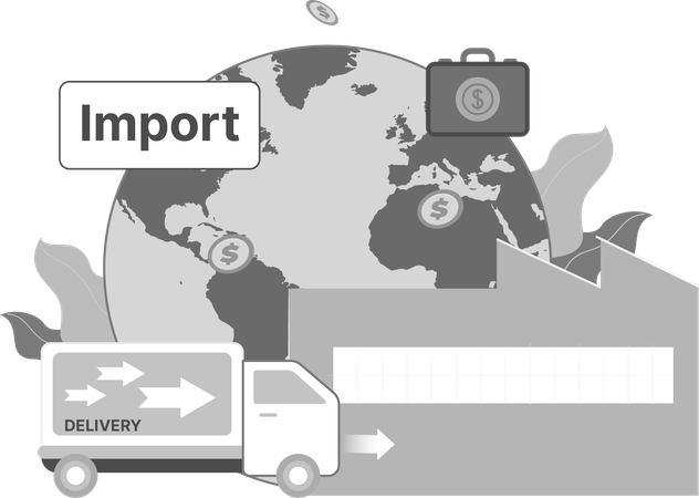 Industrieller Import  Illustration
