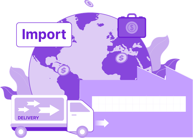 Industrieller Import  Illustration