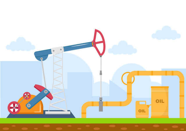 Industrie du pétrole, du gaz et du carburant  Illustration