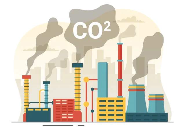 L’industrie produit du dioxyde de carbone  Illustration