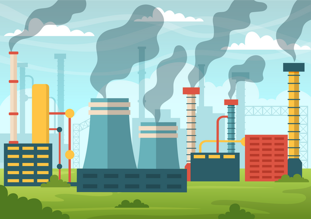 Umweltverschmutzung durch die Industrie  Illustration