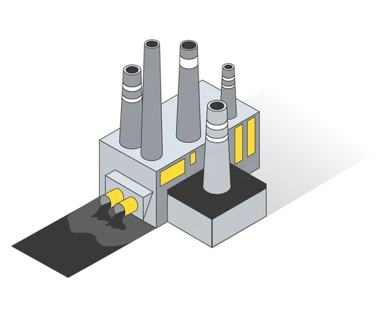 Industrie Wasserverschmutzung  Illustration