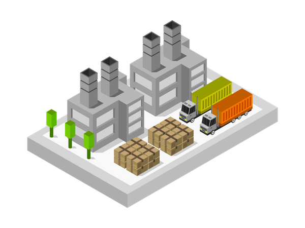 Industriegebäude  Illustration