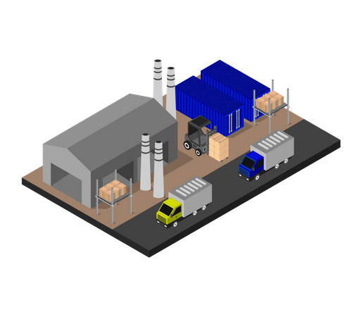 Industriegebäude  Illustration