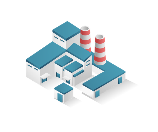 Industriegebäude mit Kamin  Illustration