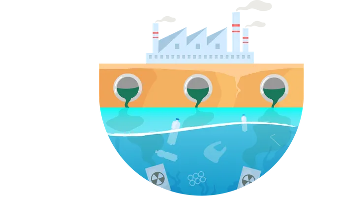 Giftige Verschmutzungen in Industriefabriken  Illustration