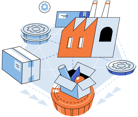 Industrielle Fertigung erfordert Präzision und Liebe zum Detail  Illustration