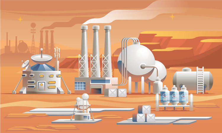 Industry on Mars  Illustration