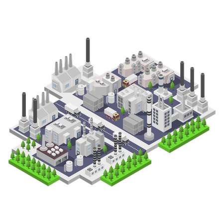 Industry plants factory  Illustration