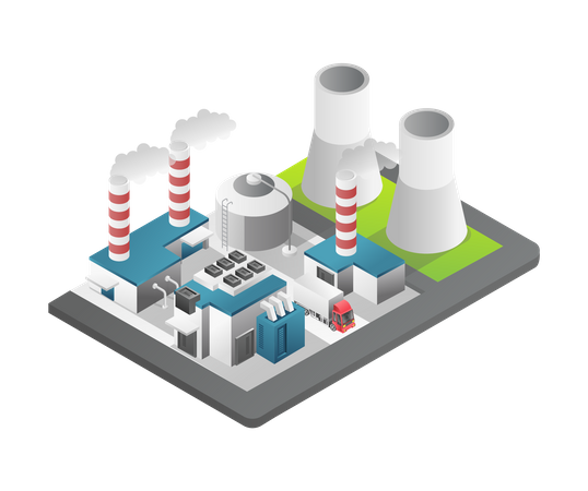 Industry Pollution Illustration