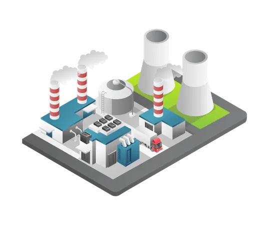 Industry Pollution  Illustration