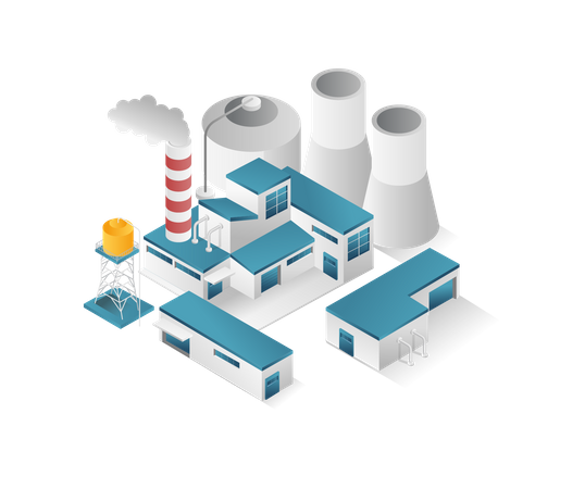 Industry pollution Illustration