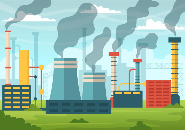 Industry pollution  Illustration