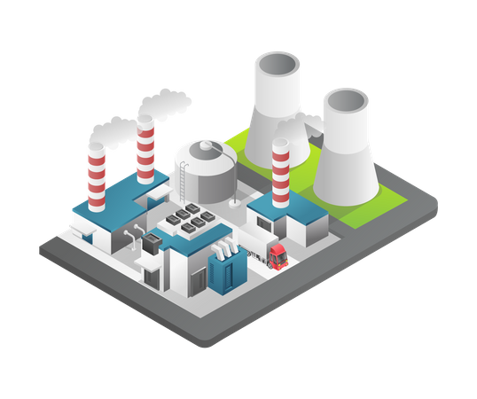 Industry Pollution  Illustration