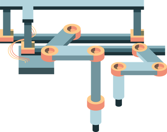 Industry Smart robotic Machinery  Illustration