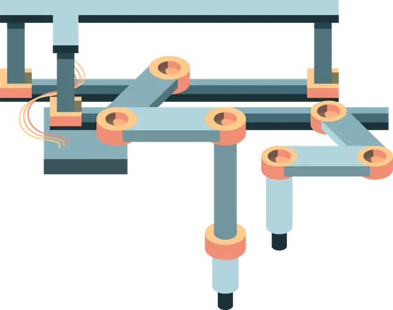 Industry Smart robotic Machinery  Illustration