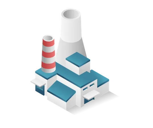 Industry with big chimney Illustration