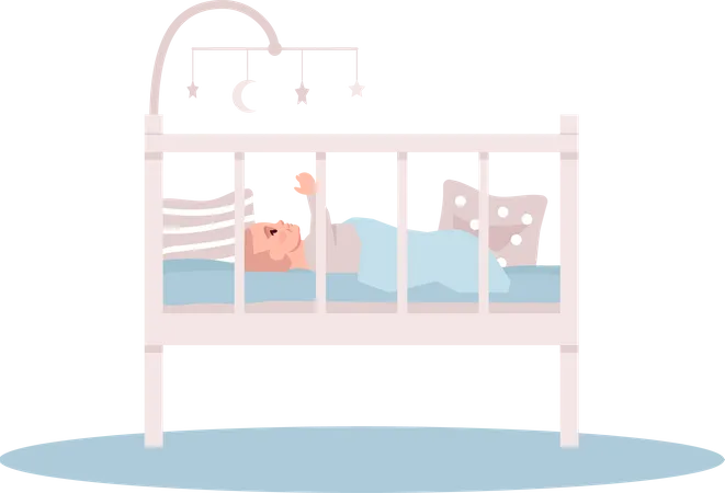 Infant in cradle  Illustration