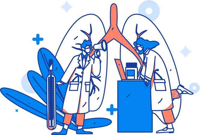 Infección de los pulmones  Ilustración