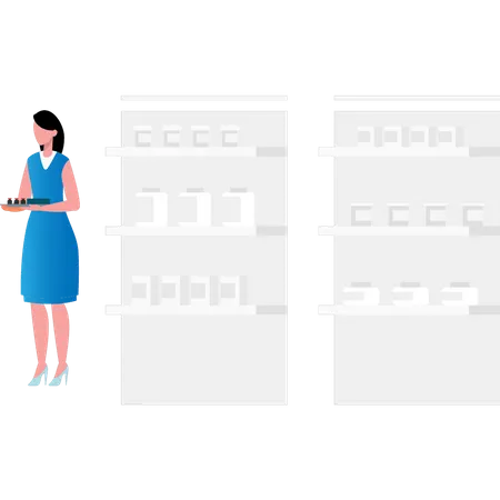 Infirmière transportant un plateau d'échantillons  Illustration