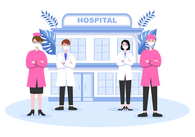 Infirmière s'occupant d'un patient handicapé Illustration