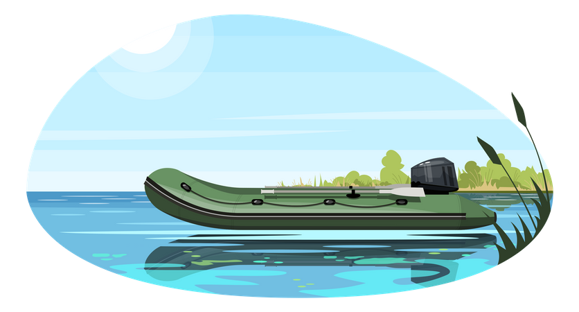 Inflatable boat  Illustration