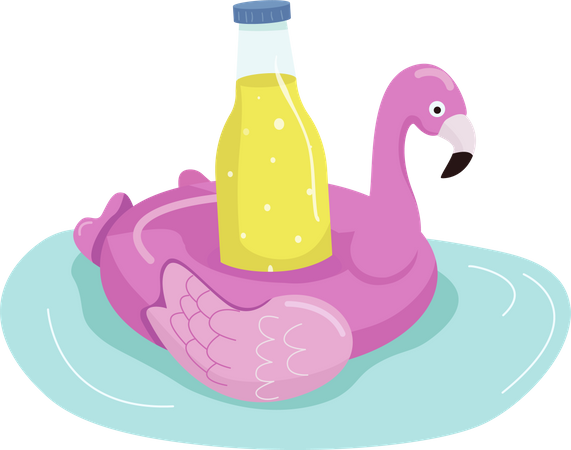 Inflatable flamingo  Illustration