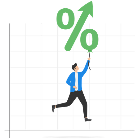 Inflated interest rate balloons float higher  Illustration