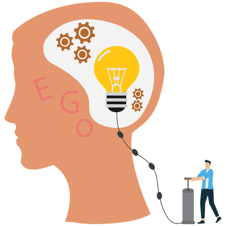 Inflating the Skull Risky Knowledge or Ego  Illustration