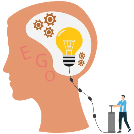 Inflating the Skull Risky Knowledge or Ego  Illustration