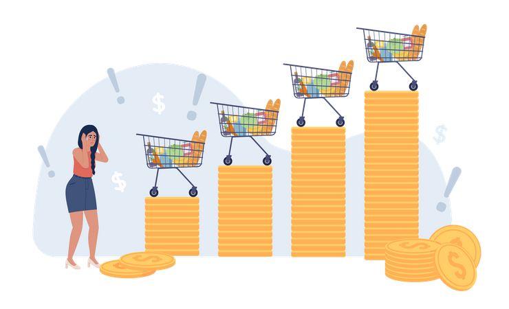 Inflation affecting food prices  Illustration