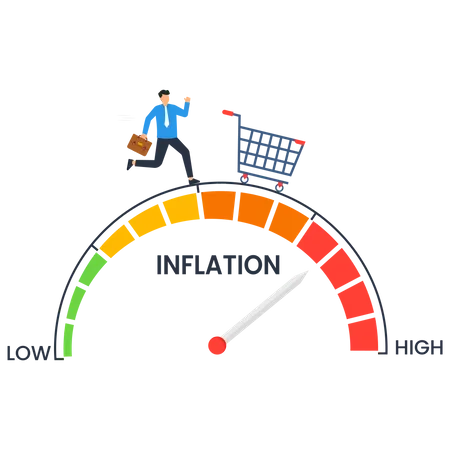 Inflation Causing Grocery Price Rising Up  Illustration