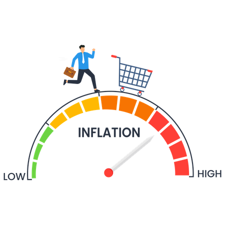 Inflation Causing Grocery Price Rising Up  Illustration