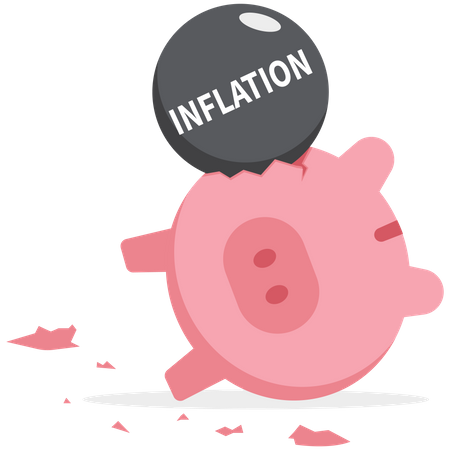 Inflation causing money value decreased  Illustration