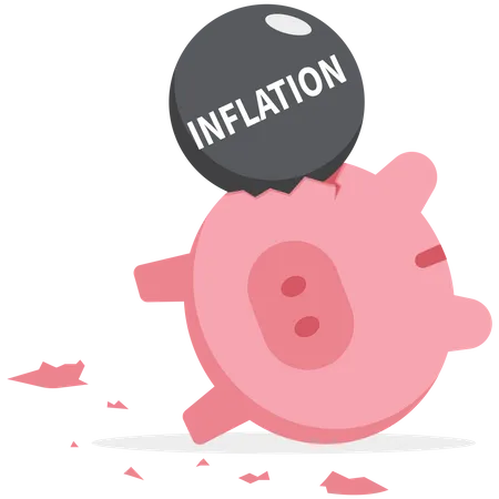 Inflation Causing Money Value Decreased Or Recession Make Stock Market Crash Pension Fund Losing Value Or Business Bankruptcy Concept Illustration