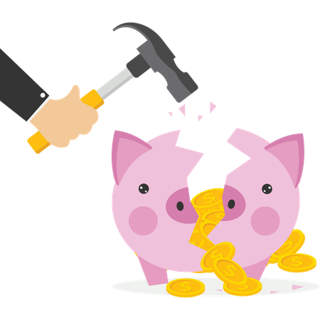 Inflation causing money value decreased  イラスト