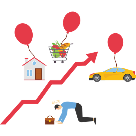 Inflation growth of price  Illustration