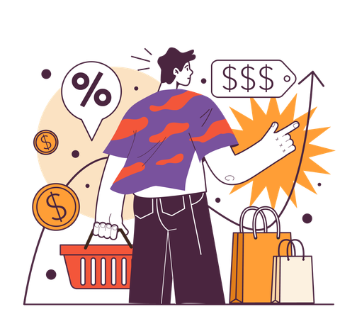Inflation increase as a recession indicator  Illustration