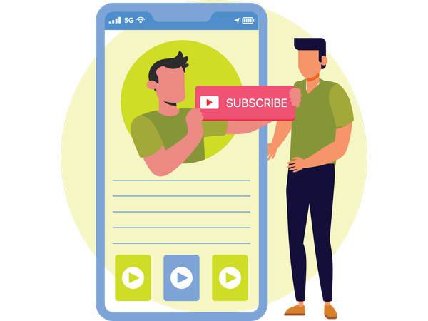 Influencer asking to Subscribe us  Illustration