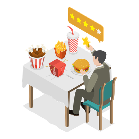 Influencer doing food blogging  Illustration