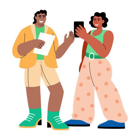 Influencer doing online promotion  Illustration