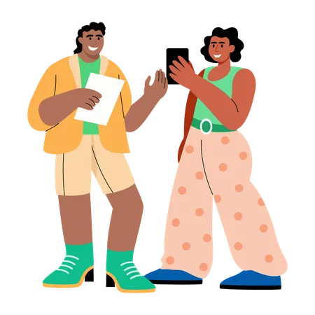 Influencer doing online promotion  Illustration