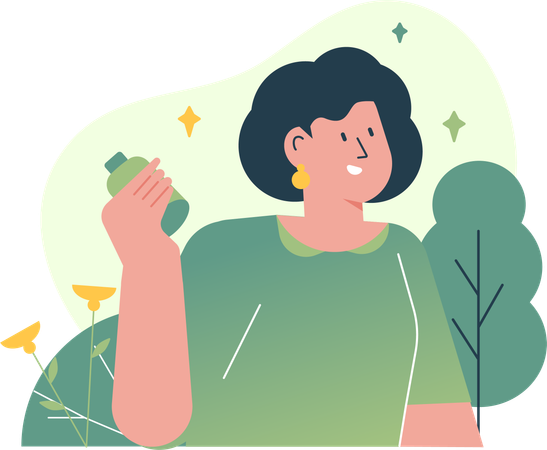 Mujer influyente en las redes sociales  Ilustración