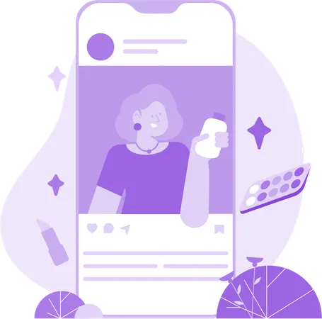 Influencer in den sozialen Medien  Illustration