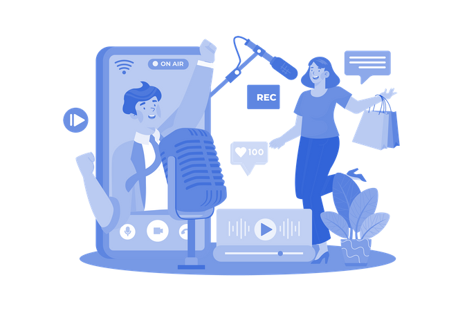 Influencer marketers collaborate with social media influencers  Illustration