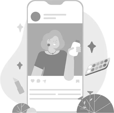 Influencer on Social Media  Illustration