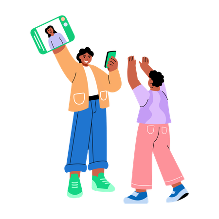 Influencer promoting product  Illustration